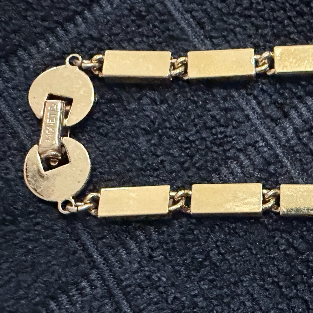 Monet Gold Rectangular Link Necklace - image 2